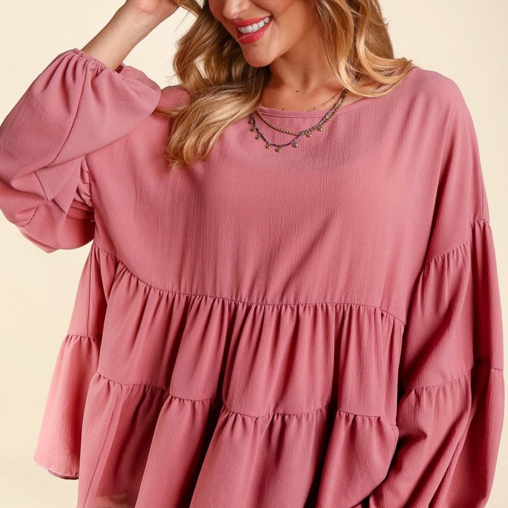 Plus Size Drop Shoulder Babydoll Top
